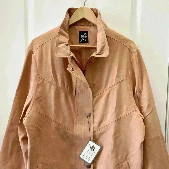 Vintage Luba Trench Coat Lightweight Softshell Jacket Pastel Peach 15/16 NWT - Picture 3 of 14